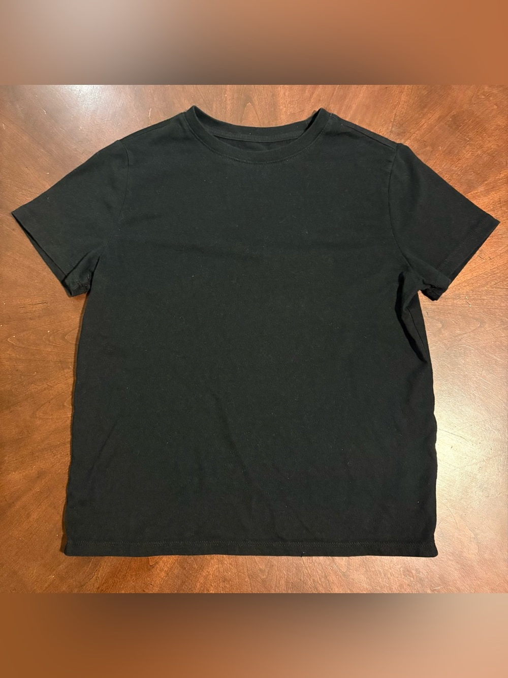Girls Black Cat & Jack T-Shirt Size Large 10-12 Solid Casual Tops EUC
